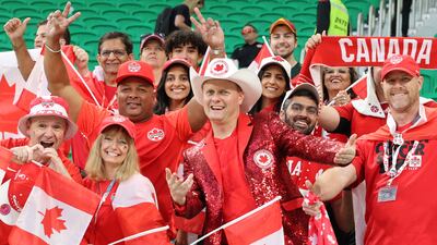 Oh, Canada ... the nation's travelling fans are in good spirits before the tie. EPA