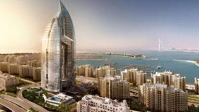 Artist rendering of Trump Tower on Palm Jumeirah, it's unsure when work will resume on the project.
