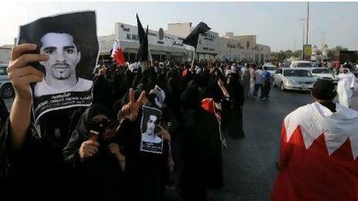 Mourners demonstrate after the burial of Majeed Ahmed Mohammed in Sehla, Bahrain, earlier this month, four months after he went missing at the height of pro-reform protests. Mazen Mahdi / EPA