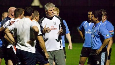 Duncan Hall, centre, felt his UAE side had done the best they could against Japan.
