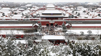The Forbidden City after snowfall in Beijing. A cold wave and ice on roads have been forecast in the Chinese capital. EPA