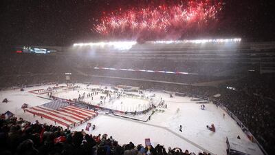 Unpleasant weather has not prevented the Stadium Series from becoming a sell-out affair. Steve Lundy / AP Photo