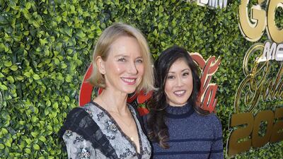 Naomi Watts and Kristi Yamaguchi attend the 7th Annual Gold Meets Golden event at Virginia Robinson Gardens and Estate in Los Angeles on January 4, 2020. AFP
