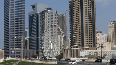 Al Qasba area in Sharjah. The ruler of the emirate, Dr Sheikh Sultan bin Muhammad Al Qasimi, has focused on bringing happiness and prosperity to citizens and residents. Pawan Singh / The National