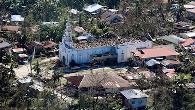 An aerial shot of the destruction on the island of Bohol, the Philippines. EPA