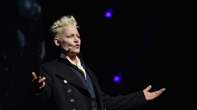 Johnny Depp participates in the Warner Bros theatrical panel for 'Fantastic Beasts: The Crimes of Grindelwald' during Comic Con in San Diego. AFP