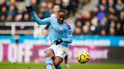 Manchester City's Raheem Sterling scores a goal. EPA