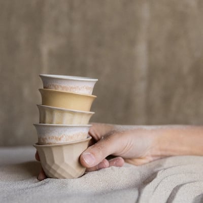 Handmade gahwa cups by Mitra Moser; Dh520 for five. Photo: Oka Ceramics