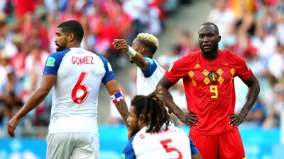 Romelu Lukaku looks on during the match between Belgium and Panama. Alex Livesey / Getty Images