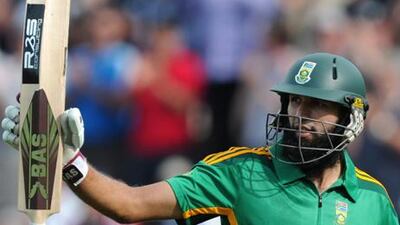 Hashim Amla acknowledges the Ageas Bowl crowd after finally being dismissed for 150 in the second ODI against England.
