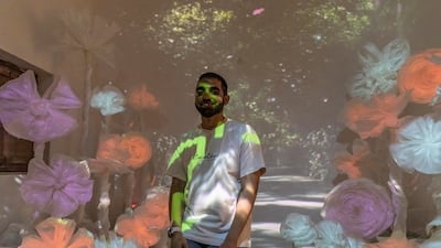 Abdulla bin Suqat, whose work is centered on fantasy worlds that the artist creates, with his latest project 'The People of My mother's Garden'.