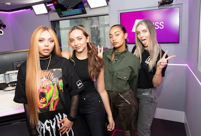 Little Mix's Jesy Nelson, Jade Thirlwall, Leigh-Anne Pinnock and Perrie Edwards visit Kiss FM on February 4, 2019. Getty Images