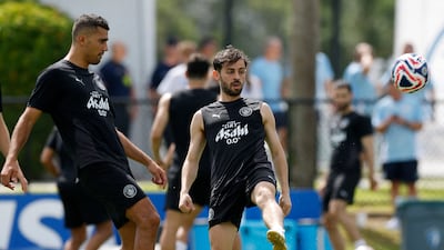 Rodri and Bernardo Silva train in Florida. Reuters