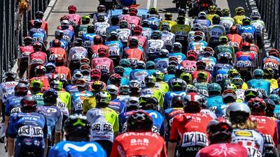 The peloton crosses a bridge during the fourth stage of the Tour Down Under cycle race in Adelaide, Australia. AFP