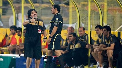 Diego Maradona has complained to everyone, from touchline officials and team management, about everything, from officiating to lack of 'professional' players. What he has not done a lot of, up to now, is win consistently.