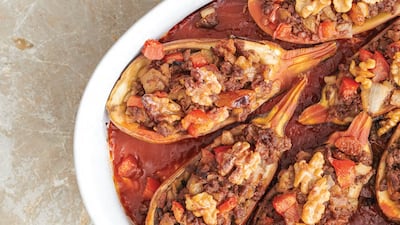 Eggplant is something of a classic Middle Eastern ingredient, and the book shares a recipe for stuffed eggplant boats