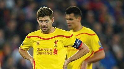 Steven Gerrard of Liverpool looks on during the Uefa Champions League Group B match against FC Basel at St. Jakob Stadium on October 1, 2014 in Basel, Switzerland. Jamie McDonald/Getty Images