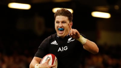 Beauden Barrett celebrates. Reuters