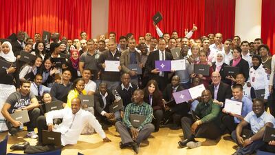 Students of the "English in the Workplace" course funded by NYUAD. (Photo courtesy Michelle Loibner)