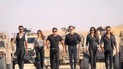 Salman Khan, Jacqueline Fernandes and stars of 'Race 3' on location in Abu Dhabi. Courtesy twofour54