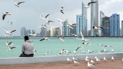 Cloudy weather once again around the Corniche area of Abu Dhabi. Khushnum Bhandari for The National