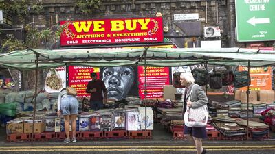 A store at Brixton Market. Shopkeepers and tenants are facing eviction from several of the spaces under the Brixton Arches. Dan Kitwood / Getty