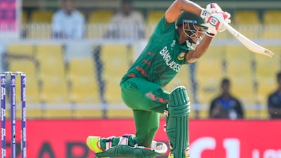 Bangladesh's Tanzid Hasan Tamim during a warm-up match in Guwahati. AP