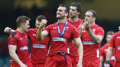 Warburton celebrates his sides 23-16 victory on a lap of honour during the RBS Six Nations match between Wales and Ireland at the Millennium Stadium in Cardiff, Wales, on March 14, 2015. Getty Images
