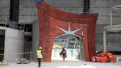 A view of the under-construction Chinese Zone straight out of Kung Fu Panda.