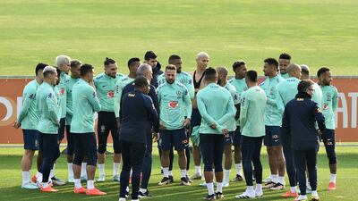 General view of the Brazil squad at training. Reuters