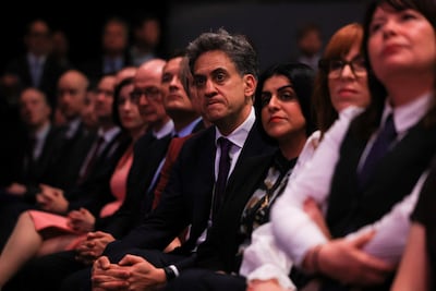 Foreign Secretary Ed Miliband and Mr Burnham's frontbench team listen to the prime minister's speech. Reuters