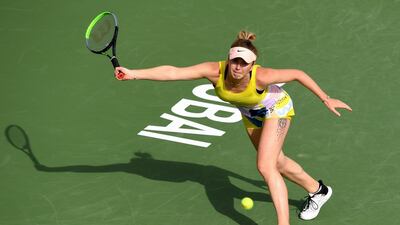Elina Svitolina during her three-set defeat. AFP