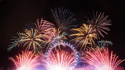 Fireworks over central London to celebrate the new year. PA