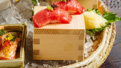 Sashimi, sushi and maki platter