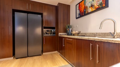 The large kitchen area