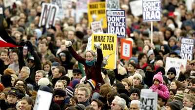 Demonstrators in Hyde Park London