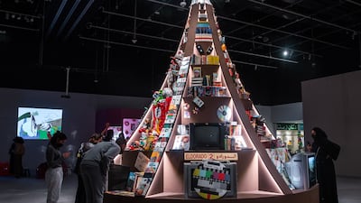 Fadel Al Mheiri's 'al-Burkan'. The volcano fountain reflects the overwhelming styles of the 1990s.