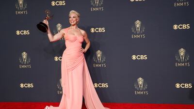 Hannah Waddingham in a custom Christian Siriano. Reuters