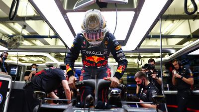 Max Verstappen of the Netherlands and Oracle Red Bull Racing prepares to drive in the garage during Day Two of F1 Testing at Bahrain International Circuit. AFP