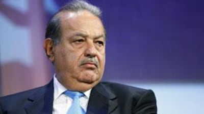 Carlos Slim, as he is known in the business world, saw his net worth rise by US$18.5 billion (Dh67.94bn) last year to $53.5bn after building a telecoms empire two decades ago.