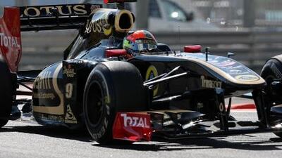 Romain Grosjean in action during the first practice session at the Yas Marina Circuit last month.