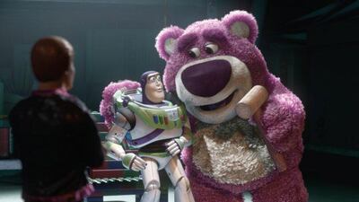 More recently, Ned Beatty voiced purple teddy bear Lotso in 'Toy Story 3'. Courtesy Disney