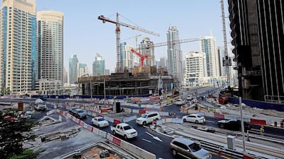 The RTA says motorists will have to use service road lanes on Al Sufouh Road, behind JBR, until September 20, with the Dubai Tram scheduled to open in November. Satish Kumar / The National