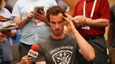 Andy Murray talks to the media ahead of Indian Wells. Clive Brunskill / Getty Images