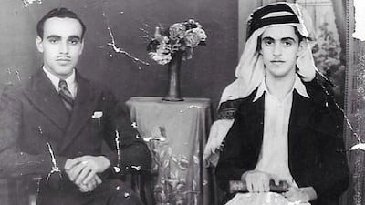 Noor AlMidfa's grandfather, Abdulrahman Bin Hamad Al Midfa (left) and his cousin Mohammed Bin Ahmad Al Midfa. Undated To go with Rym's story on Zamaan