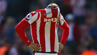Stoke City's Xherdan Shaqiri reacts after Stoke City are relegated following a 2-1 defeat to Crystal Palace. Dave Thompson / PA
