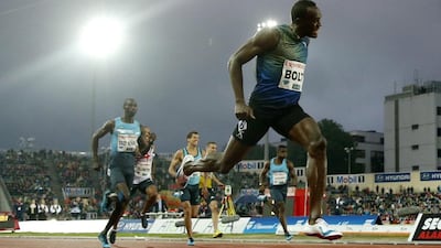 Usain Bolt won gold in the 100 and 200 metres and 4x100m relay at the last world championships in Moscow in 2013. Cornelius Poppe / EPA