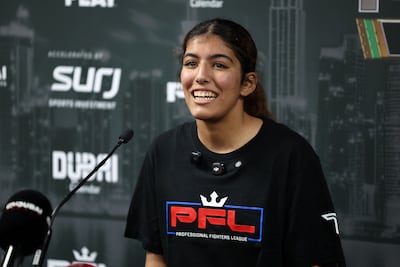 Zamzam Al Hammadi will make her pro MMA debut at PFL: Pride of Arabia. Chris Whiteoak / The National