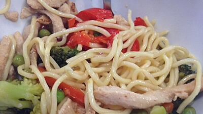 The lemon & chili chicken noodles I gobbled up for lunch.