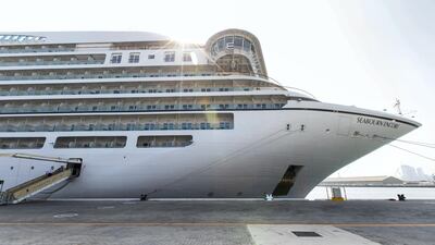 The Seabourn Encore ship docks at the cruise terminal in Mina Zayed, Abu Dhabi. Christopher Pike / The National